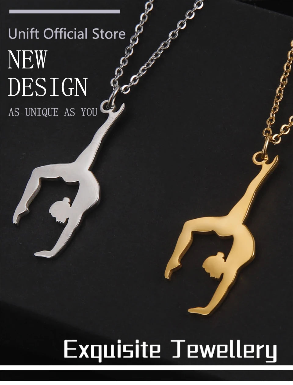 Collar de gimnasia rítmica para mujer,tendencia de 2026, joyeria de acero .