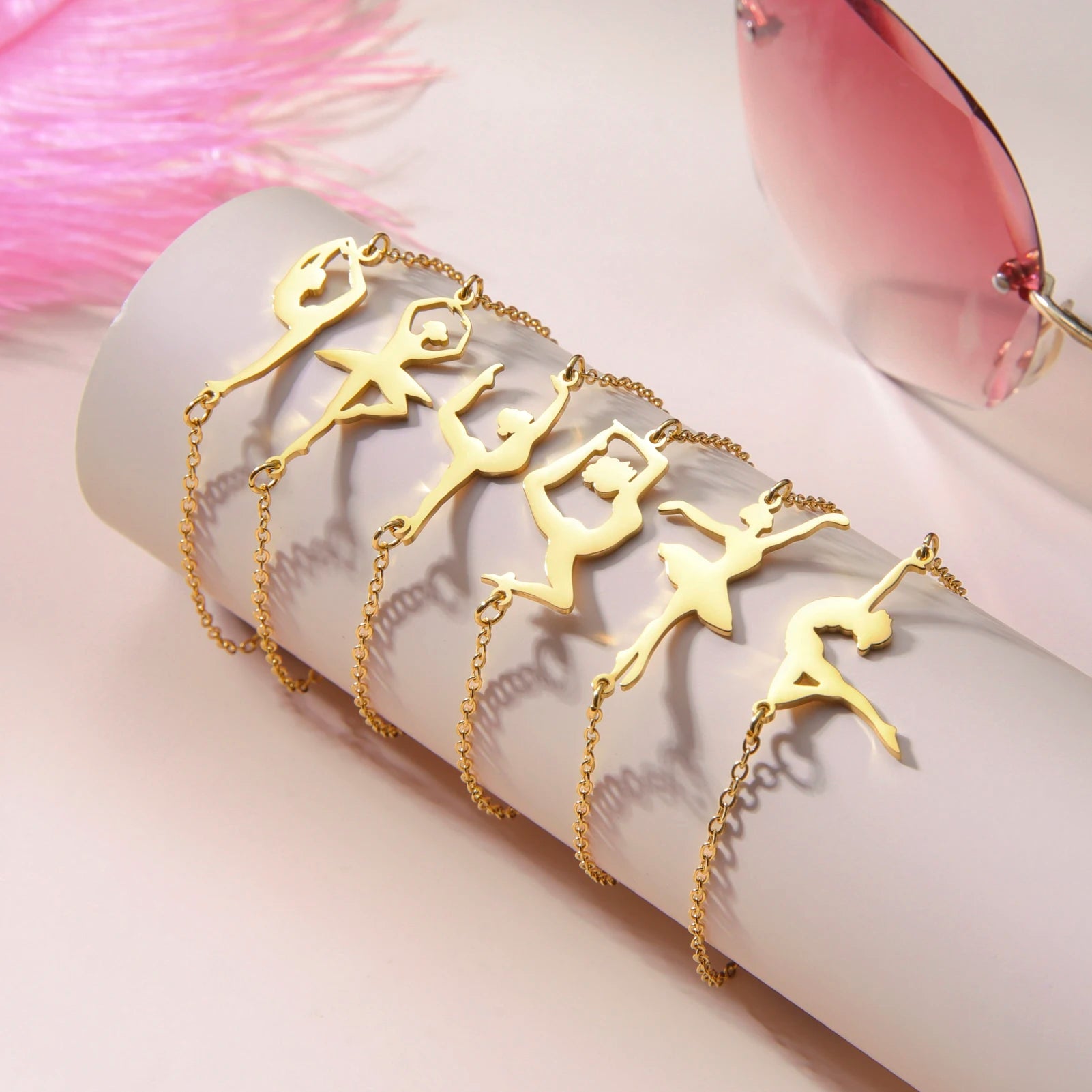 Collar de gimnasia rítmica para mujer,tendencia de 2026, joyeria de acero .